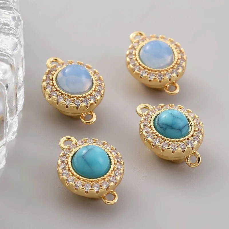 

1pcs DIY Jewelry Link Buckle Accessories Yuanbao Pearl Crystal Bracelet Necklace Insert Stick Press Buckle Material Wholesales