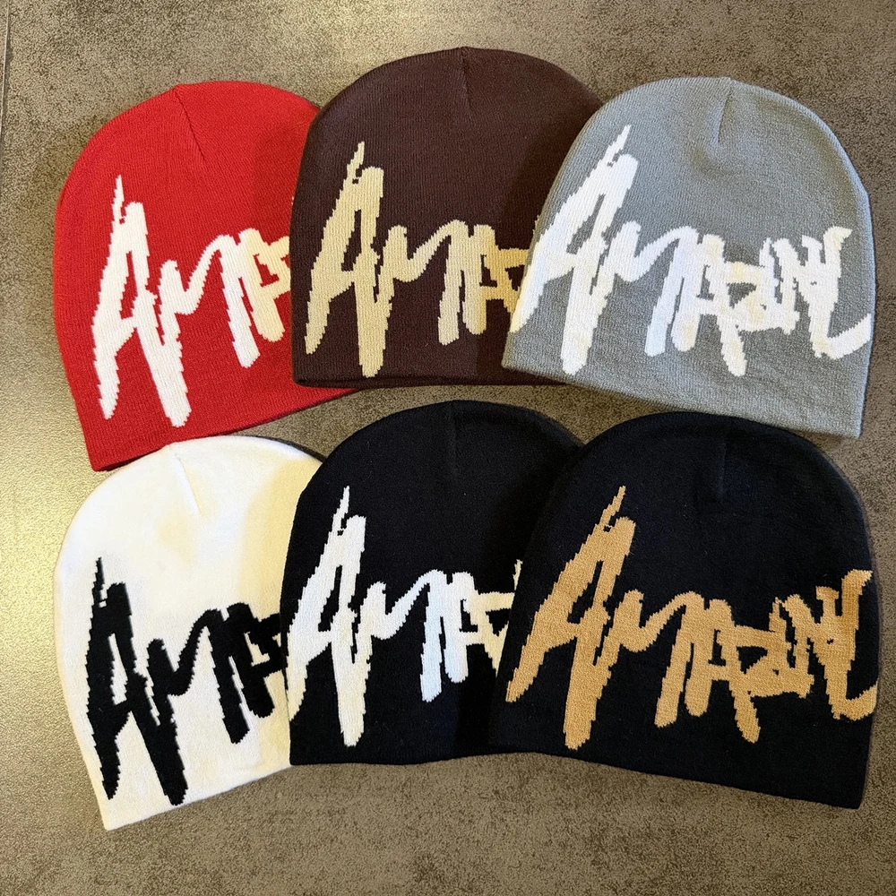 Niche Brand Quality Graffiti Pattern Skullcap Retro Outdoor Stretchable Casual Hat Knitting Beanie Men Women
