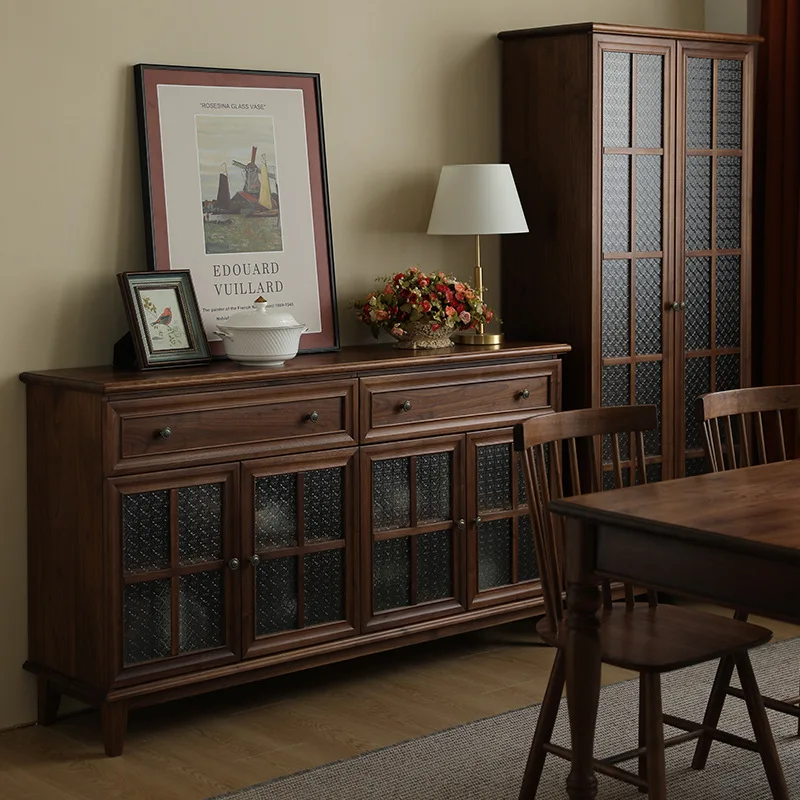 

Customizable American Vintage Black Walnut Side Cabinet