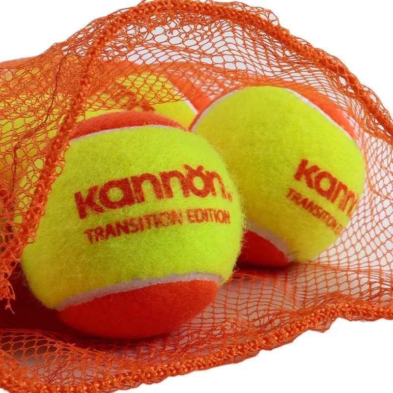 kannon-オレンジテニスボール、移行期低圧減圧ソフト子供用シングルトレインティーンエイジャーテニスボール-12-24-個