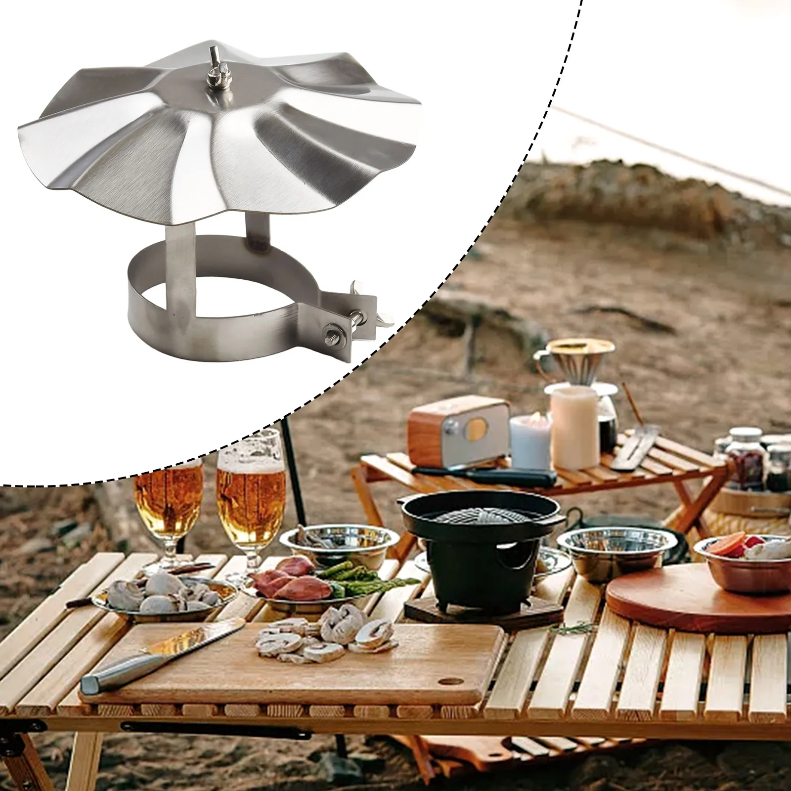 /Stainless /Steel /Wood Stove Chimney Cap Umbrella Hat Rain Cover Cowl Flue Pipe Protector For Outdoor Camping Hiking Cooking Pa