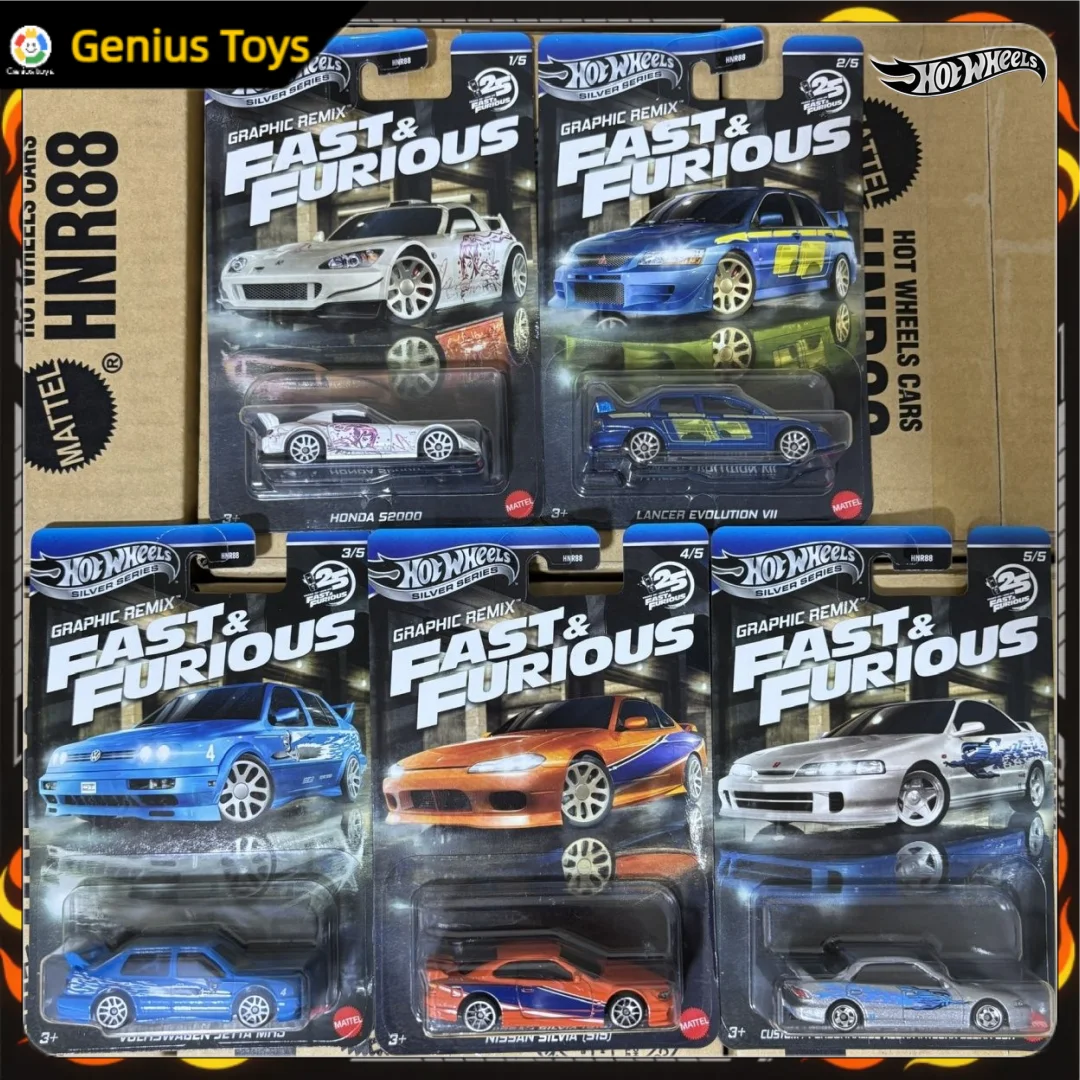

Новая модель автомобиля Hot Wheels Silver Fast & Furious из сплава Honda S2000 Nissan GTR Volkswagen Jetta HNR88 1:64, литая под давлением игрушка-автомобиль