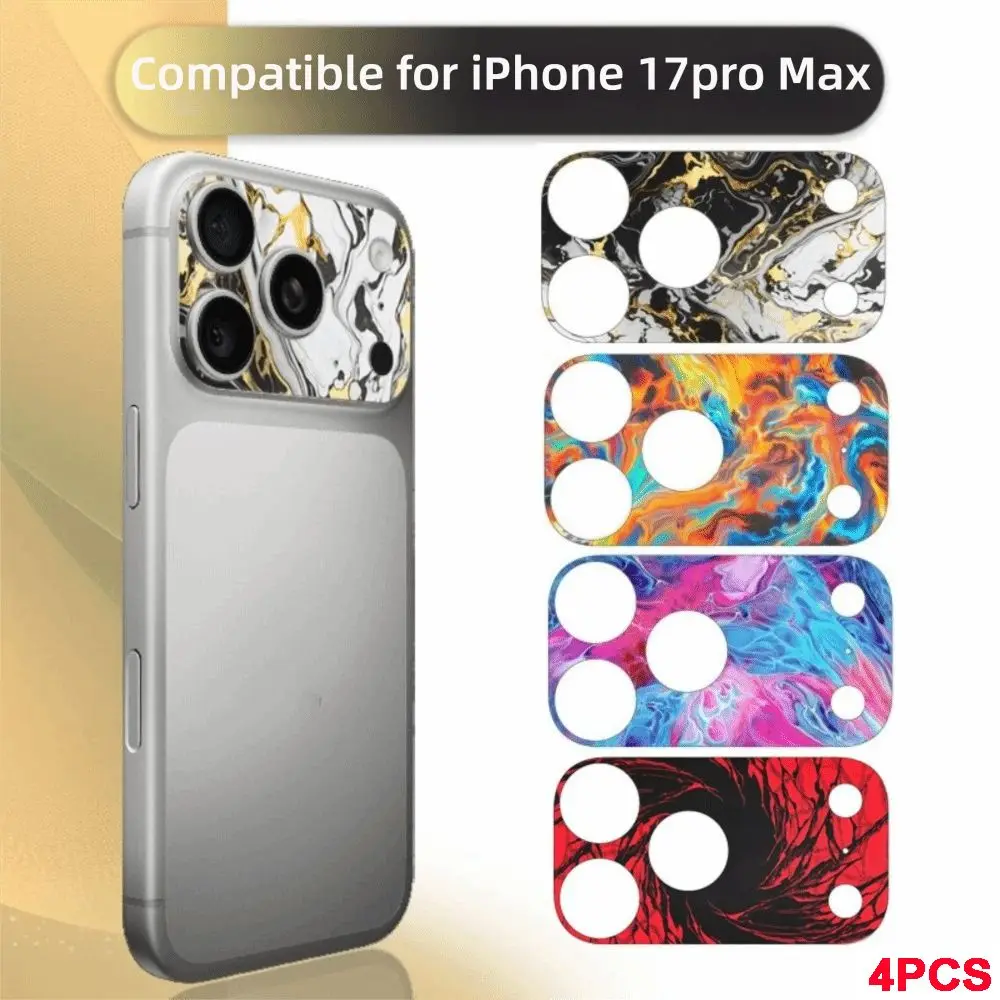 4PCS Full Cover Lens Protector Anti Scratch Matte Frosted Back Camera Lens Color Skin Sticker for iPhone 17 Pro Max 17Pro