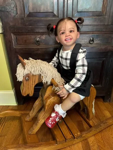 DLS ผลิตตามสั่งโดย ชานชาน (ins:FBBREBORNOFFICIAL) ตุ๊กตาเด็กเกิดใหม่ขนาด 32 นิ้ว รุ่นชานติ ผมปลูกด้วยมือ ฝ้าบนใบหน้า