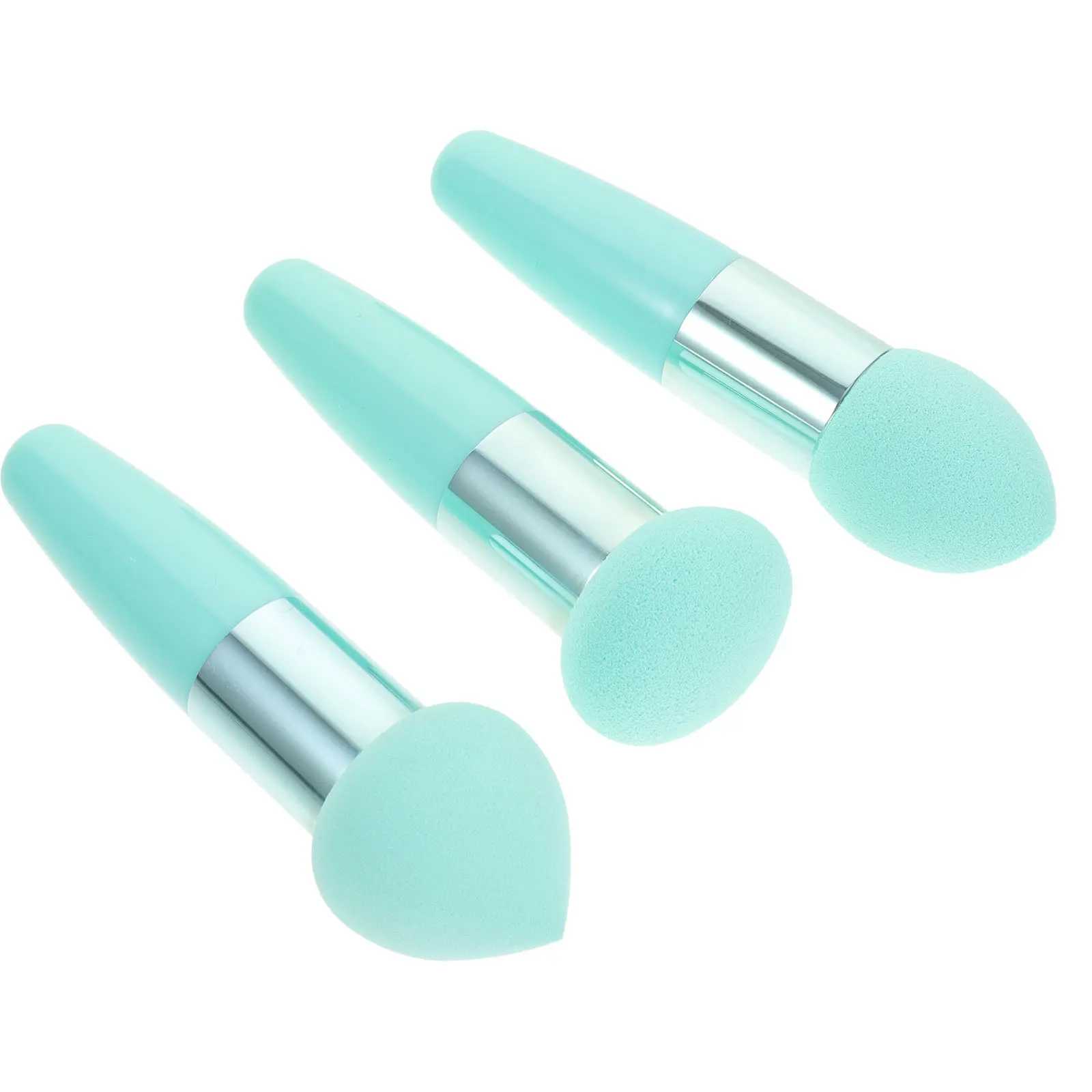 Juego de brochas de esponja de maquillaje, herramienta de esponja para base de alta elasticidad, suministros de belleza portátiles, brocha de esponja para base, 3 uds.