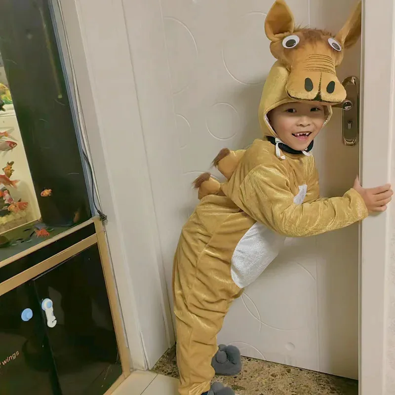 

Children Animal Cartoon Desert Camel Costume Cosplay Fancy Dressed with Headwear Hat Party Birthday Gift Halloween Cosplay