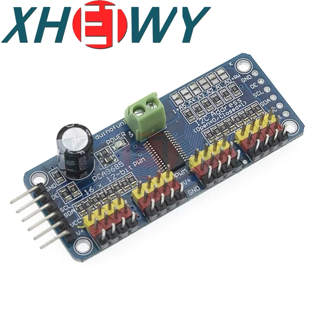 Pca9685pw 16 canais 12 bits pwm servo escudo driver interface i2c módulo pca9685 para raspberry pi