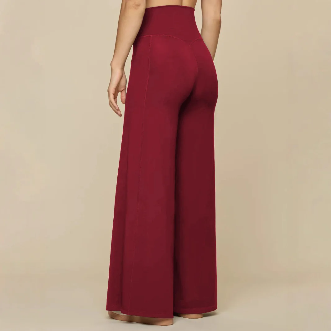 売れ筋レディーススポーツワイドレッグパンツハイウエストファッション多用途伸縮性ヨガドレープストリートコンフォートパンツ女性用