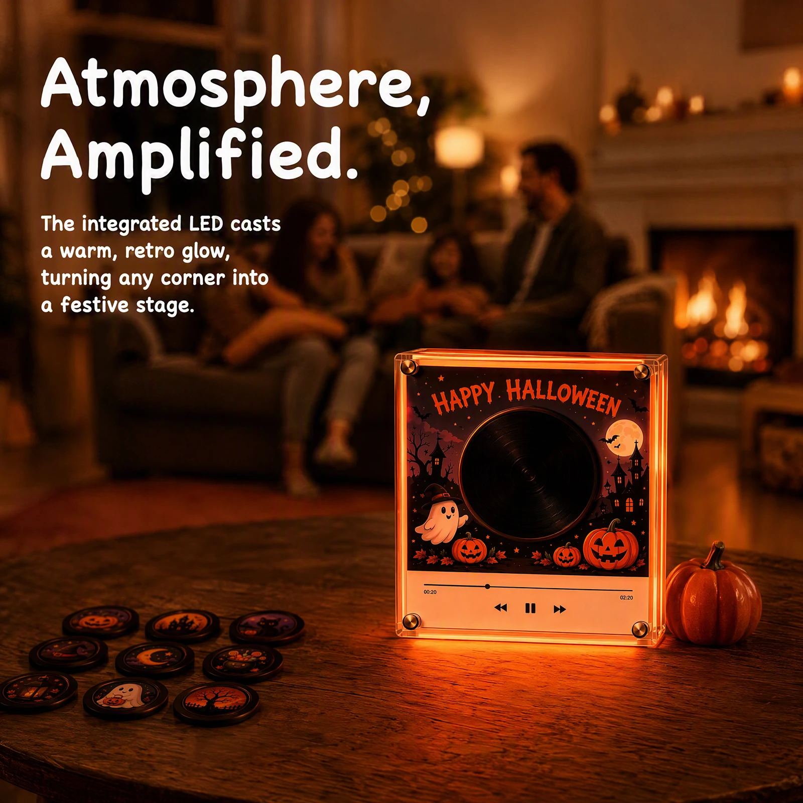 NFC Sensing Music Box Player Magnetic Refrigerator Decor 128MB Programmable Sensing Song Player With LED Night Light Home Decor