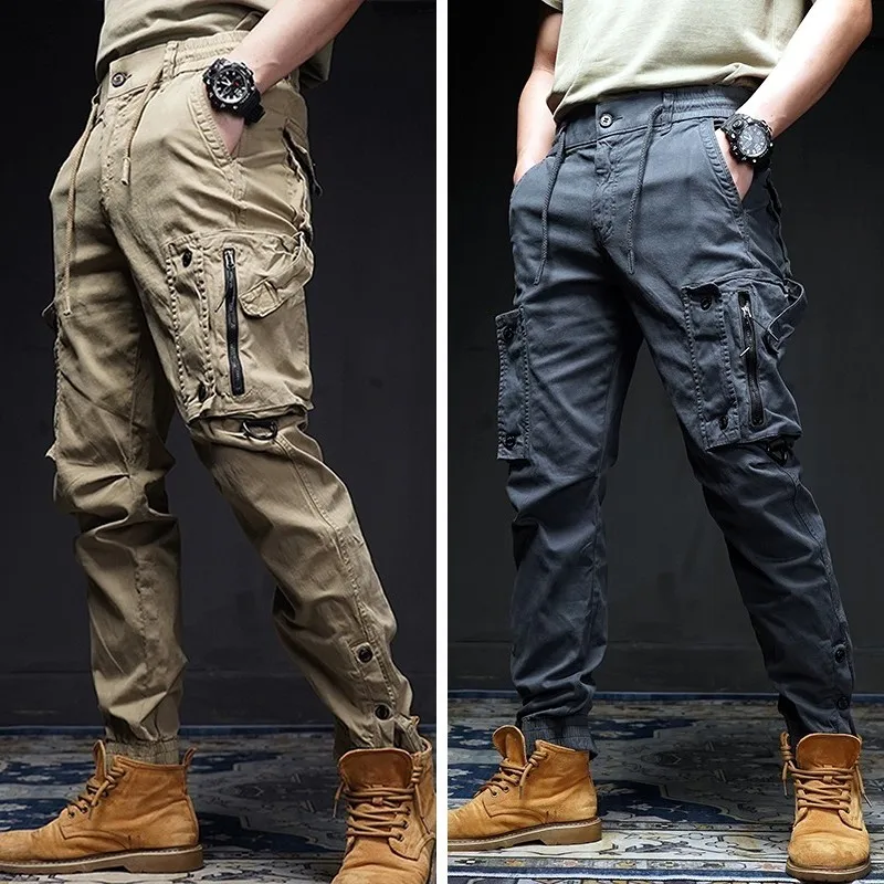 

Slim Multi-Pocket Utility Pants Outdoor Performance Trousers Fashionable Casual Gender-Neutral Pants Solid Zipper Hiking Pants