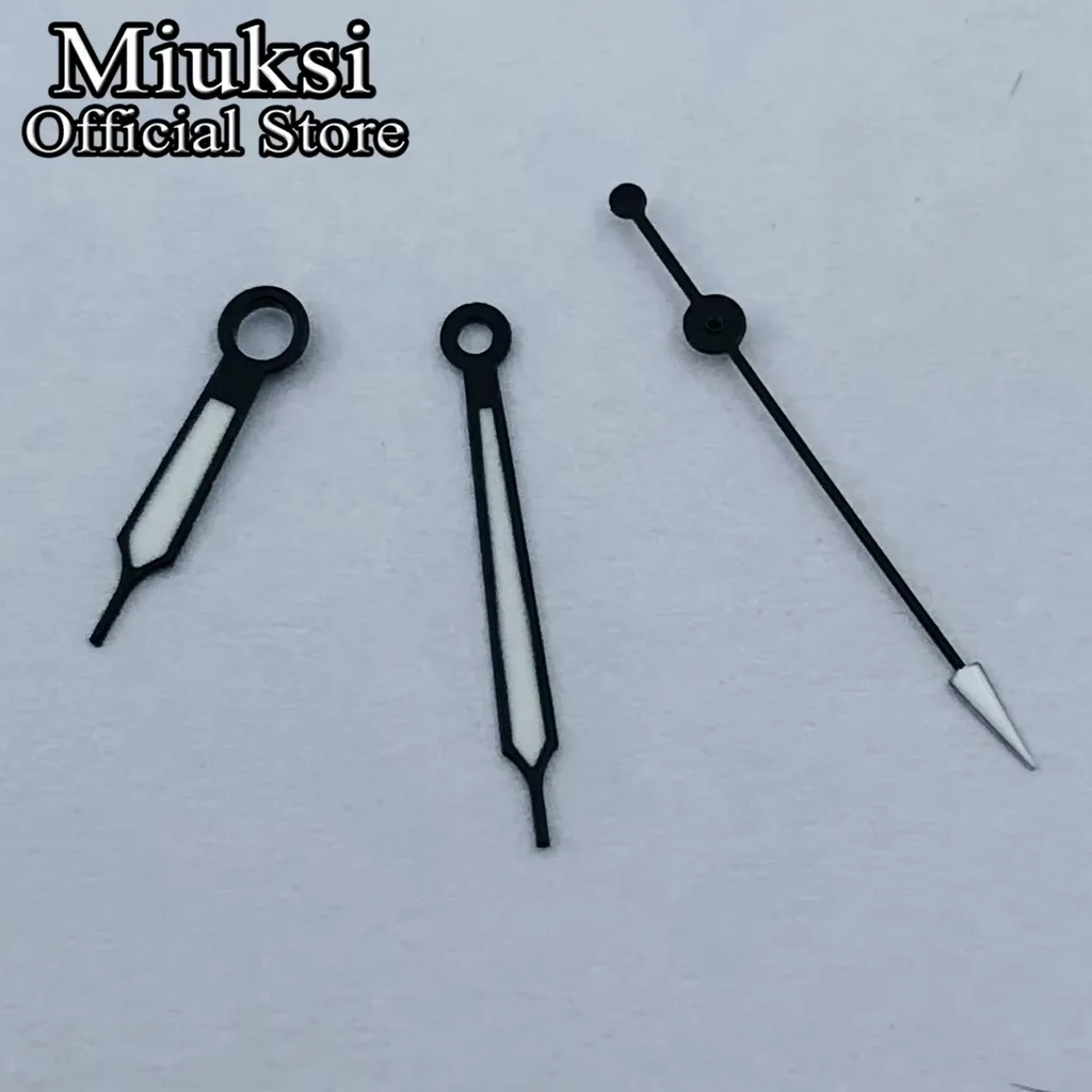 Miuksi VH31 Uhrzeiger silber/weiß/schwarz grün leuchtend passend für VH31 Uhrwerk Zubehörteil – Detail 8