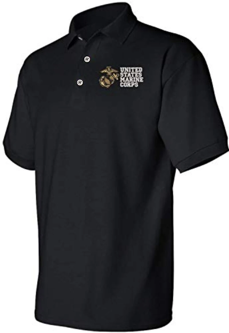 United States Marine Corps Polo 2026 Summer New Vintage Sweat-wicking and Breathable Tee Streetwear Oversized Loose Casual