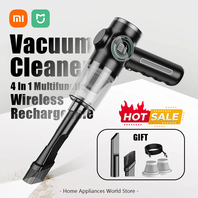 XIAOMI Mini Car Vacuum Cleaner 9800000Pa Digital Wireless Automobile Powerful Handheld Multifunction Household Cleaner Appliance