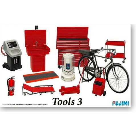 static assembled car model Fujimi-11373 1/24 scale car scene garage equipment set Tool 3 car model kit