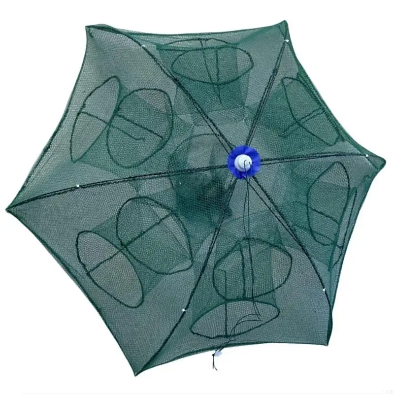 6/8/10/12 Holes Umbrella Fishing Net Cage Fish Trap Foldable Fishing Baits Trap 