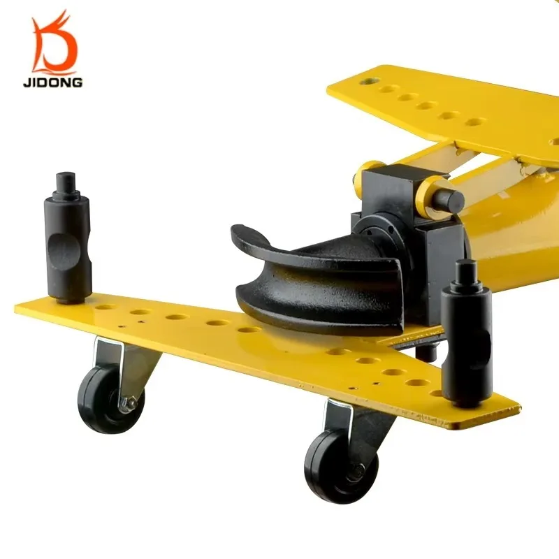 SWG-1 Integral Manual Hydraulic Pipe Bender Casters 1-inch Ductile Iron 10T Output Force Metal Piping Thick Steel Bending Tool