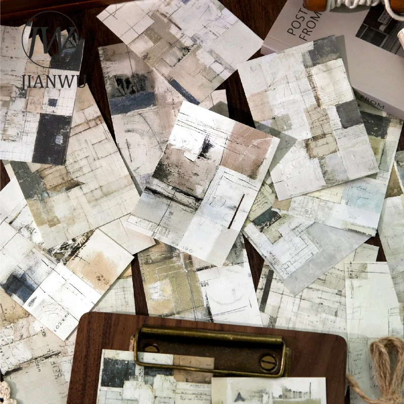 JIANWU Collage Journal Series Vintage Pattern Landscape Collage Scrapbooking Material Paper Creative DIY Junk Journal Stationery