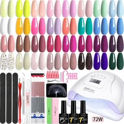 Manicure Set 32Colors Gel Nail Polish Set With UV LED Lamp Dryer Nail Art Vernis Semi Permanent UV Gel Set Nail Supplies Kit