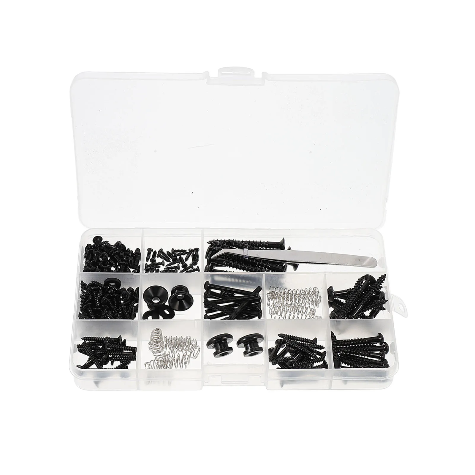 1 Satz Gitarren-Befestigungsschrauben-Set, tragbar, 9 Arten, Ersatzschrauben, Gitarren-Reparaturteile mit Gurtknöpfen, Schraube für Pickup-Ring