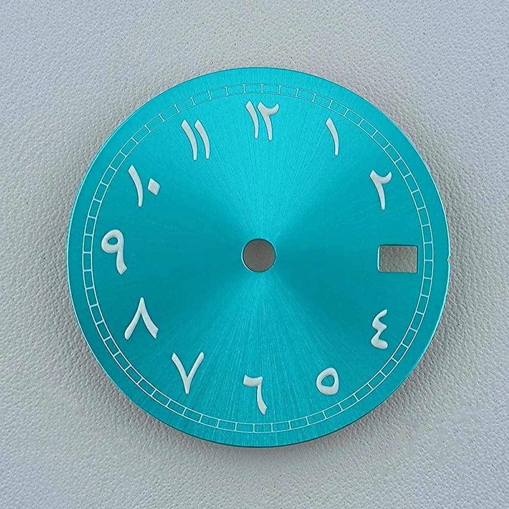 Cadran de montre avec logo personnalisé, cadran arabe, accessoires de mouvement, ajustement, 28.5mm, N H35, N H36, vert