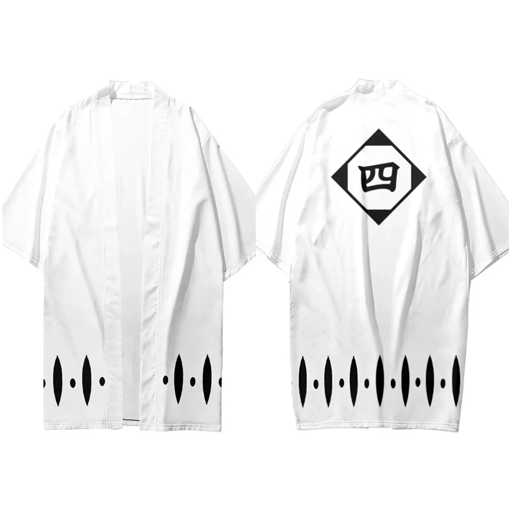 Anime Bleach Kurosaki Ichigo Kenpachi Zaraki Cosplay Costume Japanese Kimono Cardigan Shirt Halloween Party Carnival Clothes