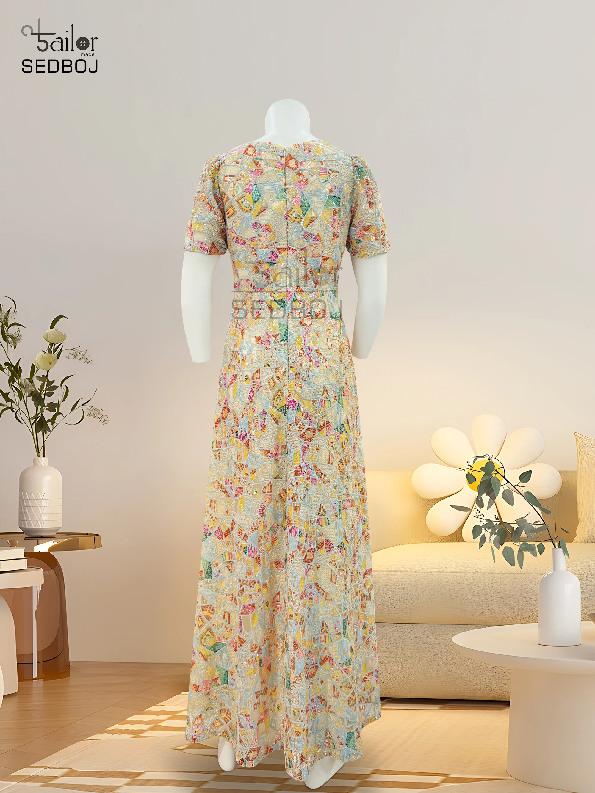 Customized V-neck Bead Bridal Wedding Mom Dress Evening Dress