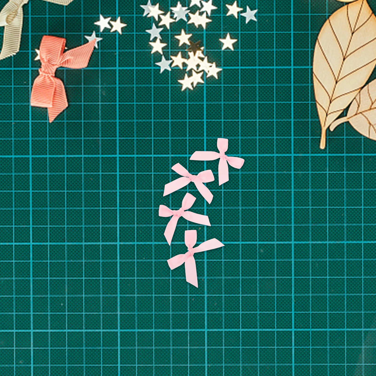 

100 Pcs Handmade Bow Ribbon Bowknot Scrapbook Wrapping Bows Nylon Small Satin Fabric for Crafts