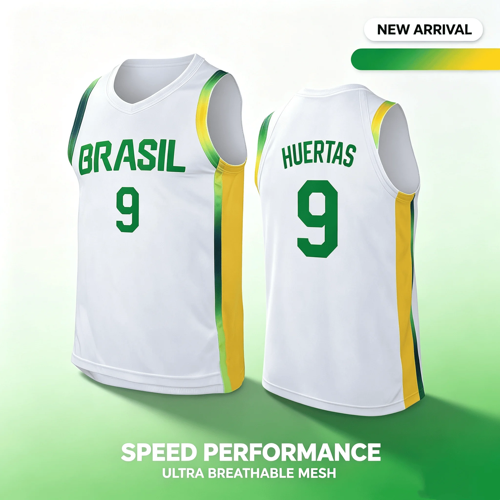 Brazil Basketball Quick Drying Breathable Thin Tank Top for Summer Sports Outdoor Competition Comfortable Design for Children