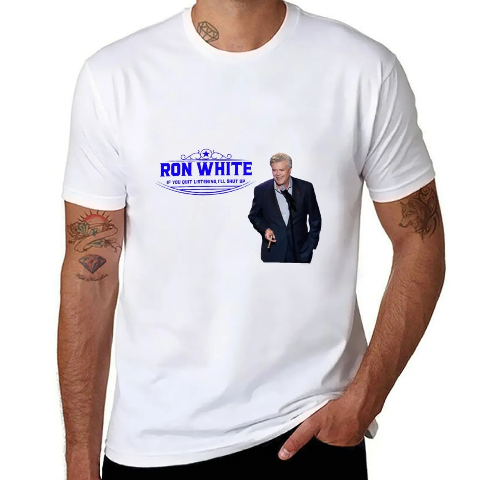 Marca RON TOUR hombre blanco t camisas de lujo de alta calidad camisetas de marca hombre algodón 100% camisa de hombre casual hombres camiseta para t