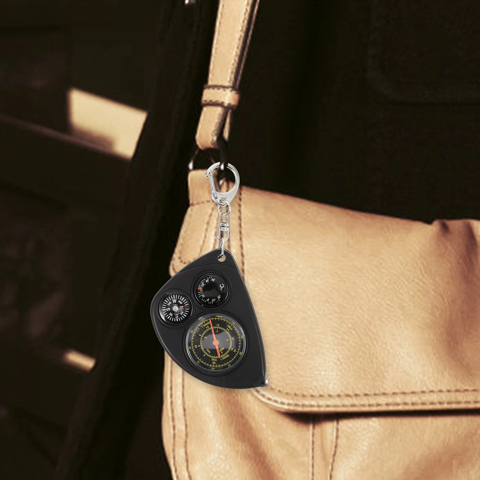 

Compass Keychain Needle Odometer Durable Portable Key Chain Compass Accessory Hiking Supplies Outdoor Hunting Tool