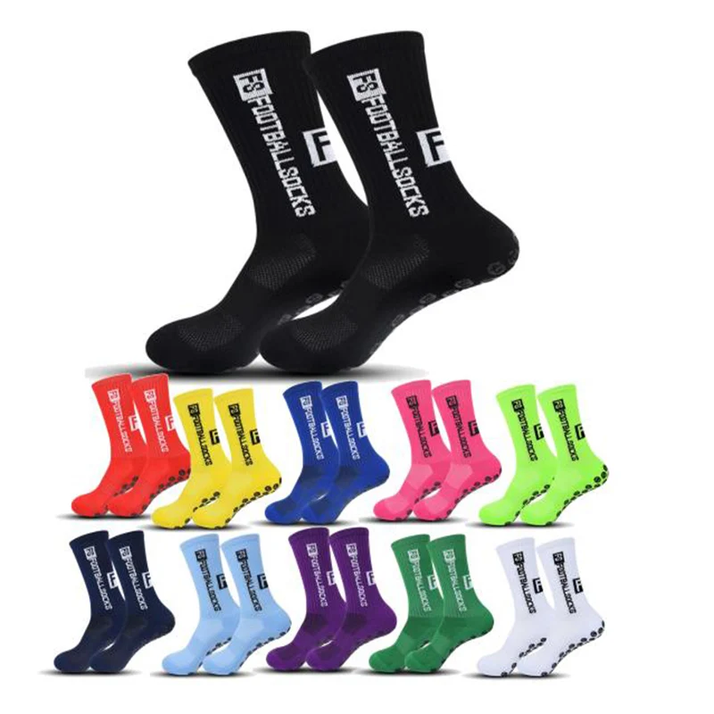 1 Pairs New Men Womans Non-slip Silicone Bottom Soccer Socks Cushioned Breathable For Football Tennis Basketball Grip Yoga Socks