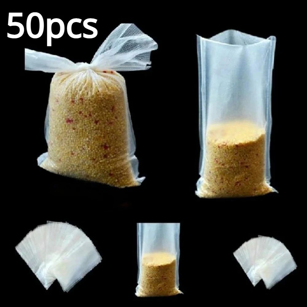 PVA Bags Available Carp Fishing Tackle PVA Bags Mesh For Carp Coarse Boilie Pellet Bait 7*15cm For Bait Throwing 50Pcs