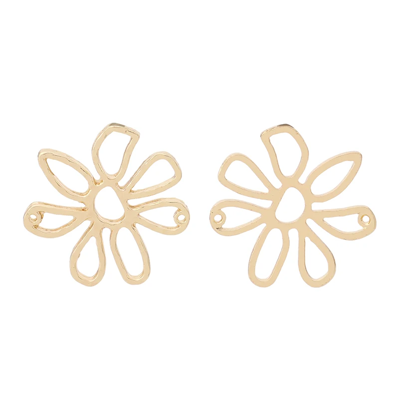 

10pcs Gold Elegant Flower Jewelry Connector Hammered Charms Pendants for DIY Necklace Jewelry Making Findings