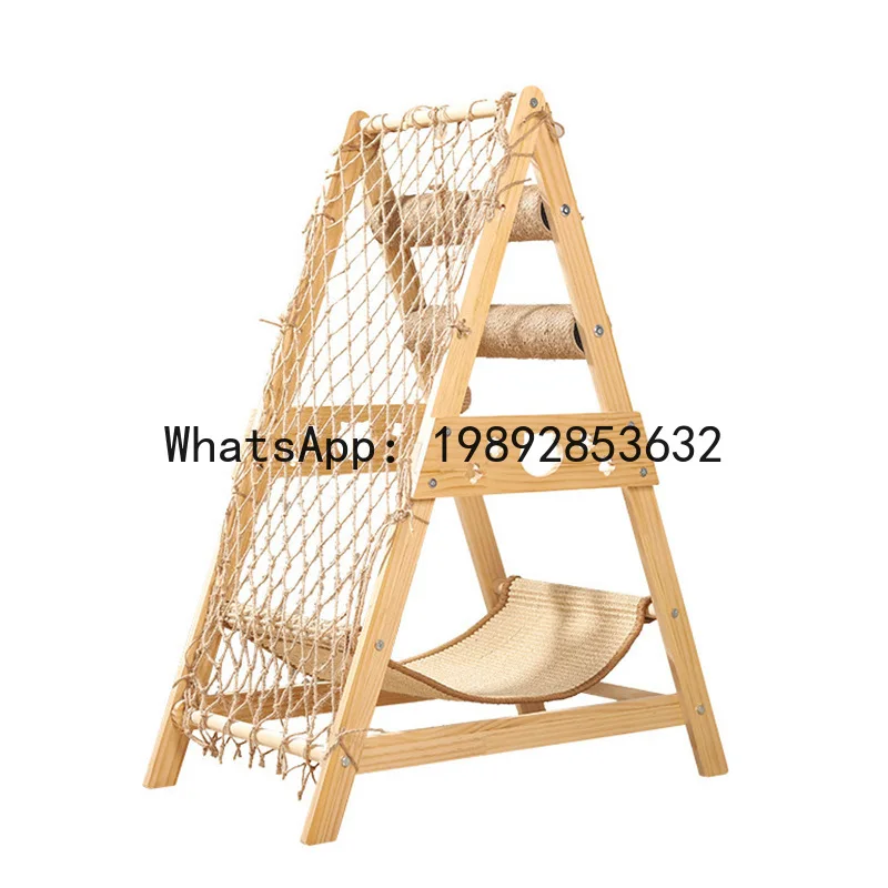 

PYJ new cat climbing frame integrated solid wood wear-resistant non-chip hammock pet products