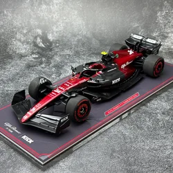 Kiloworks NZG  1/18 Alfa Romeo F1 C43 Zhou Guanyu 2023 F1 car model Alloy static display Festive gift collection with base cover