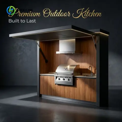 Eco-Friendly Modern Outdoor Kitchen BBQ Station Gas Grill + Side Burner Outdoor Kitchen Outdoor Bbq Kitchen Pod Customized
