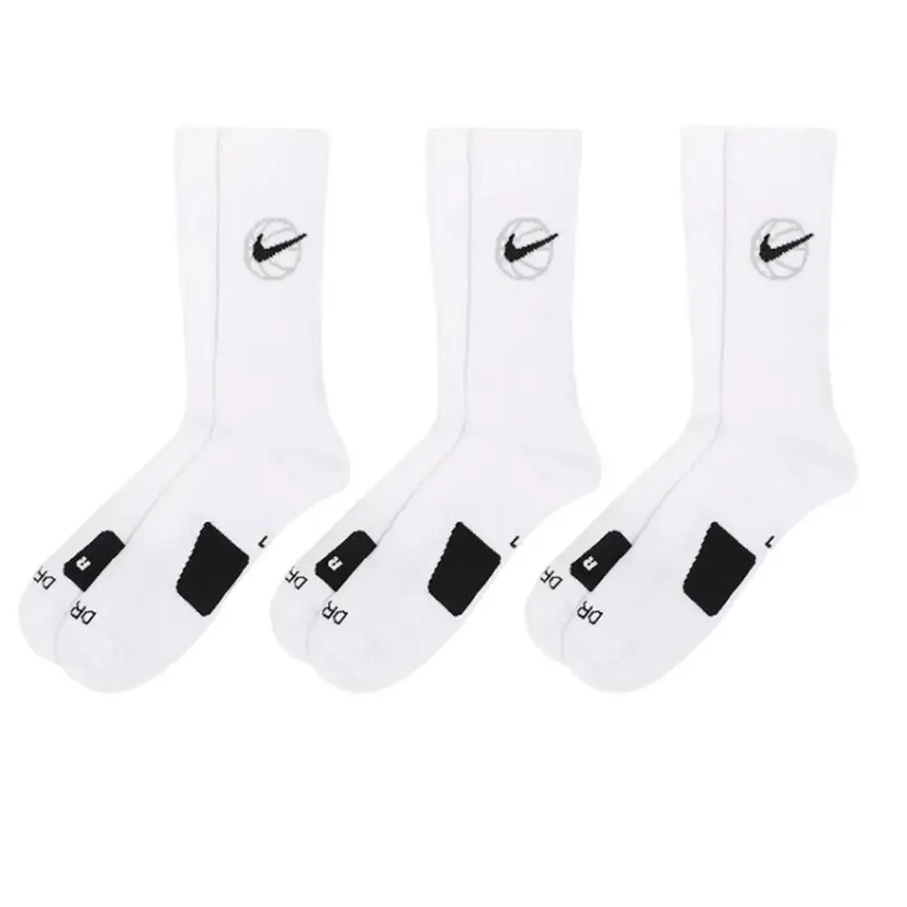 

Nike EVERYDAY CREW: Stylish, comfortable, slip-resistant, and durable unisex soft basketball socks (3-pack) DA2123-100