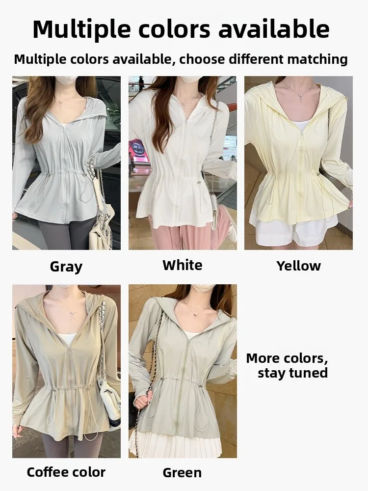 

Women's Ice Silk Loose Fit Lightweight Long Sve Outdoor Sun Protection Clothing 2025 New Sle Faionable Commute Wind