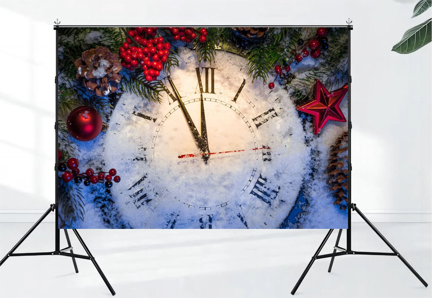 Happy New Year background shiny halo clock countdown photography background New Year's Eve Christmas Eve party decoration