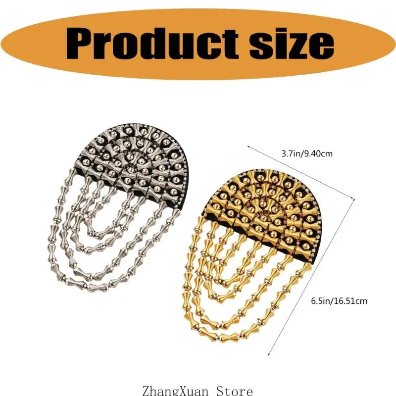 Quasten Epaulet Retro Pin Quasten Kette Epaulette Quasten Schulter Epaulet für Bühnenkostüme und Tanzaufführungen 3XUF – Detail 6