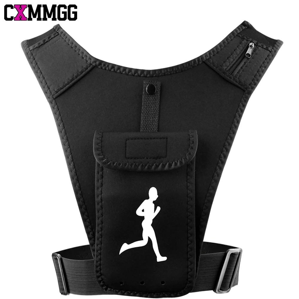 

Беговой ремень с держателем для телефона и водонепроницаемым чехлом | Регулируемый светоотражающий жилет для бега и фитнеса, унисекс для взрослых (27-43 дюйма)