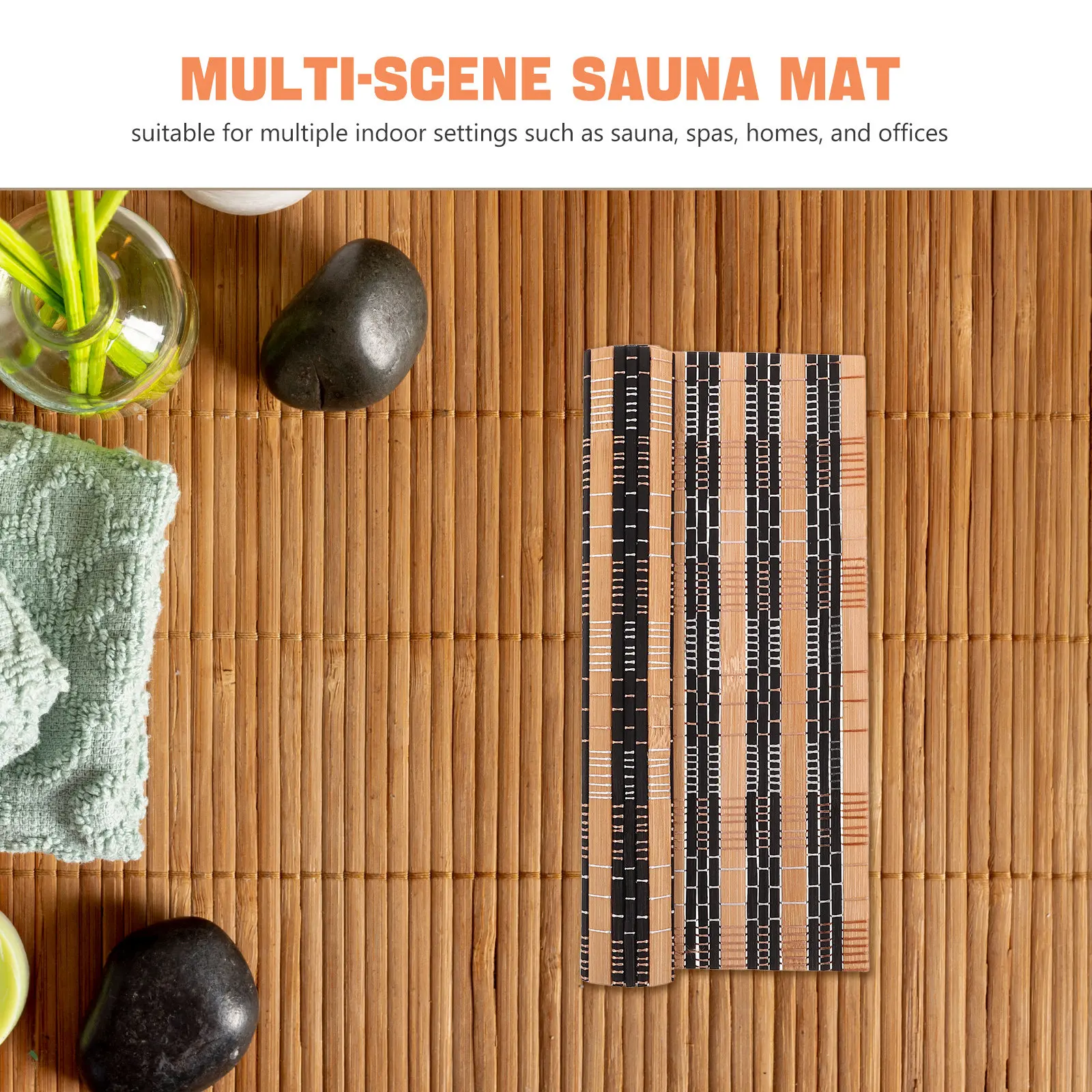 5Pcs Bamboo Sauna Mats Heat Insulation Cushions Thick Waterproof Seat Covers for Spa Bath Sauna Mats Steam Room Cushion