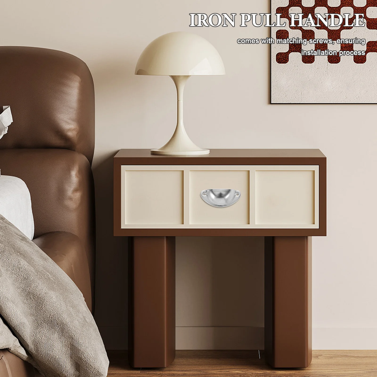 

12Pcs Vintage Drawer Pull Handles Iron Cabinet Hardware Stylish Half Round Knobs for Drawers Dressers Wardrobes Kitchen Home