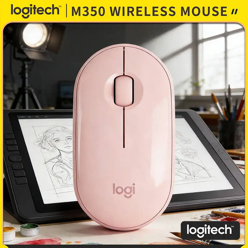 

Logitech M350 Ergonomic Optical Mouse - Comfort Grip Silent Operation 1000 DPI USB Storage Works with Mac Windows Chromebook
