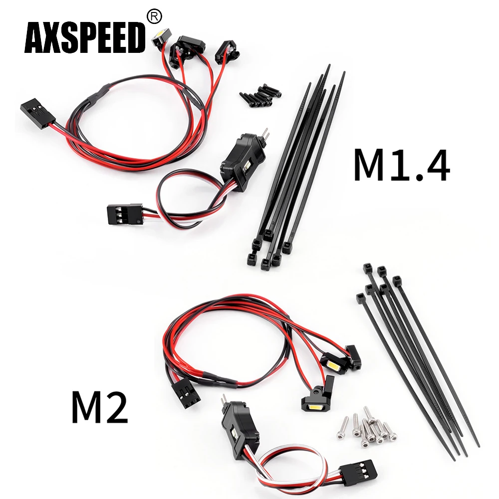 AXSPEED M1.4/M2 Chassis Light Lamp for FCX18 Redcat Ascent TRX-4M 1/18 FCX24 Axial SCX24 1/24 RC Car Upgrade Parts Accessories