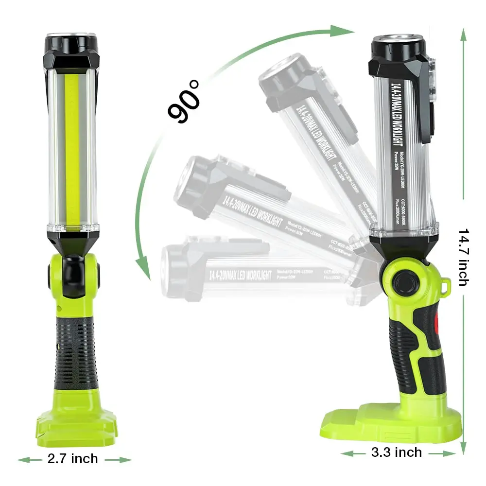 35W Rechargeable Work Light Portable Floodlight Emergency Lighting for Ryobi 18V Battery for Workshops, Camping and Emergencies