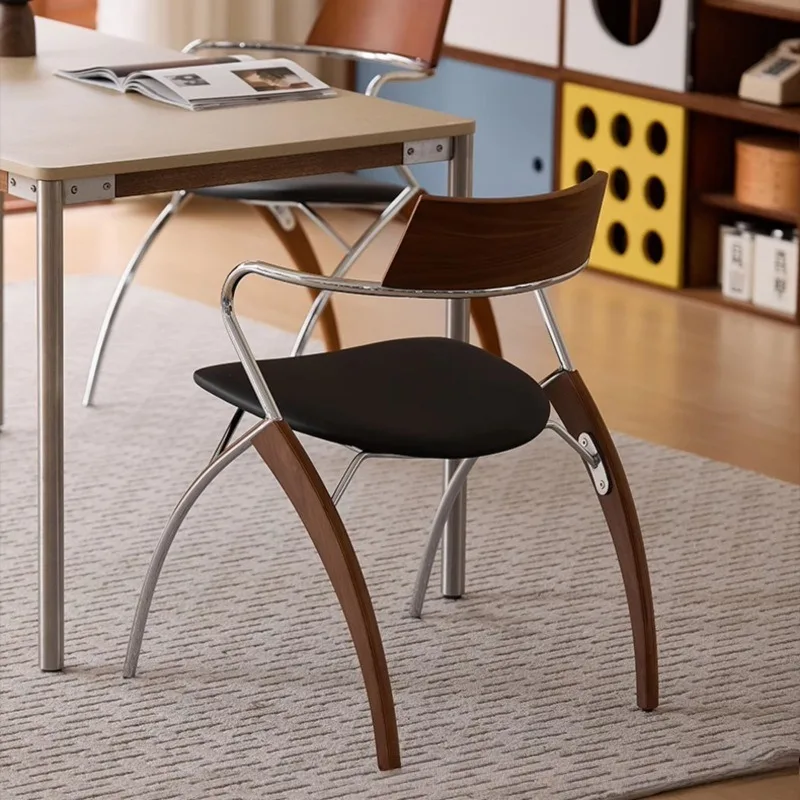 

Medieval designer dining chair retro home casual simple solid wood backrest armchair cafe negotiation table chair