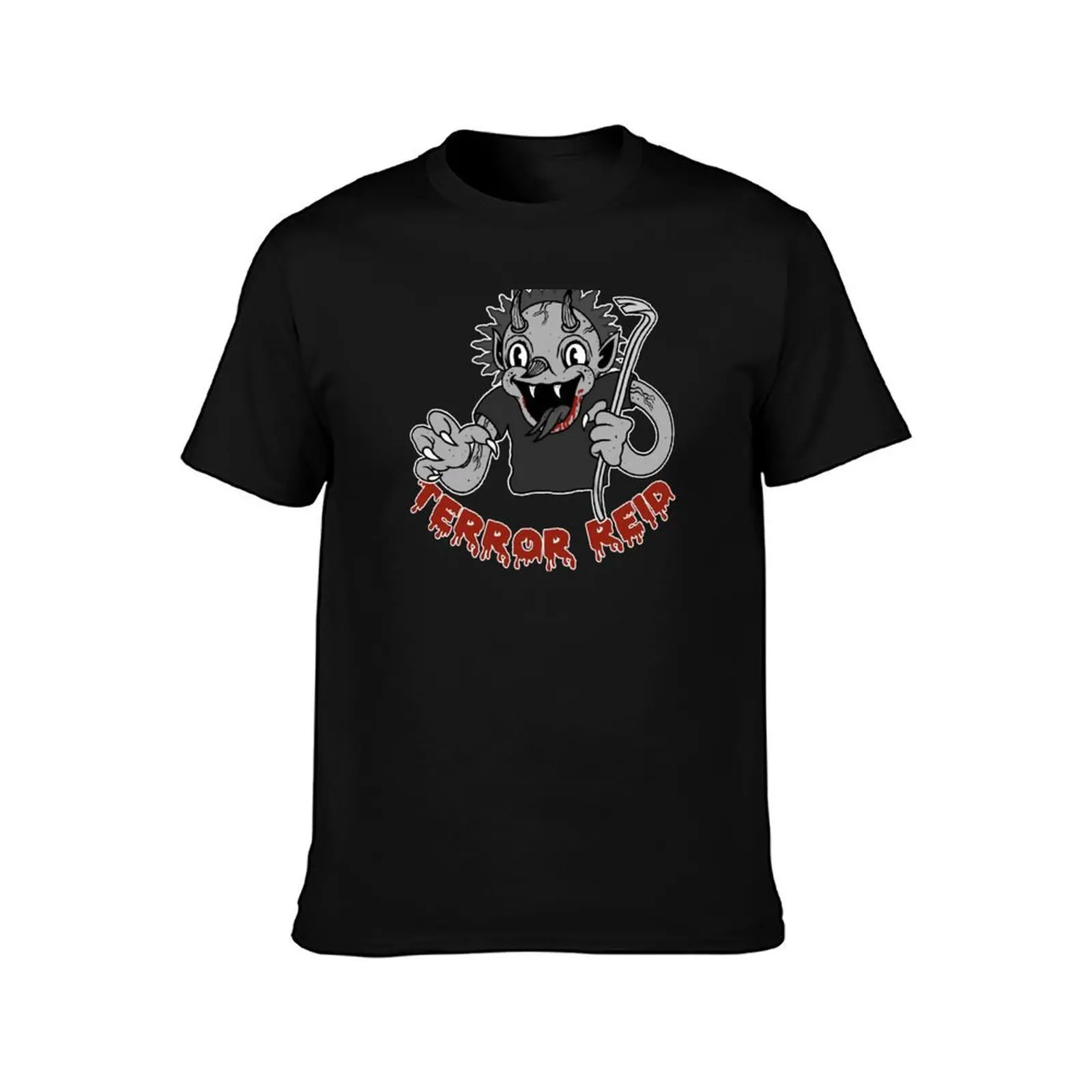Terror Reid Design T-Shirt, Summer Casual Cotton Tee, Oversized Streetwear Tops, Vintage Graphic Print, Loose Fit Short Sleeve