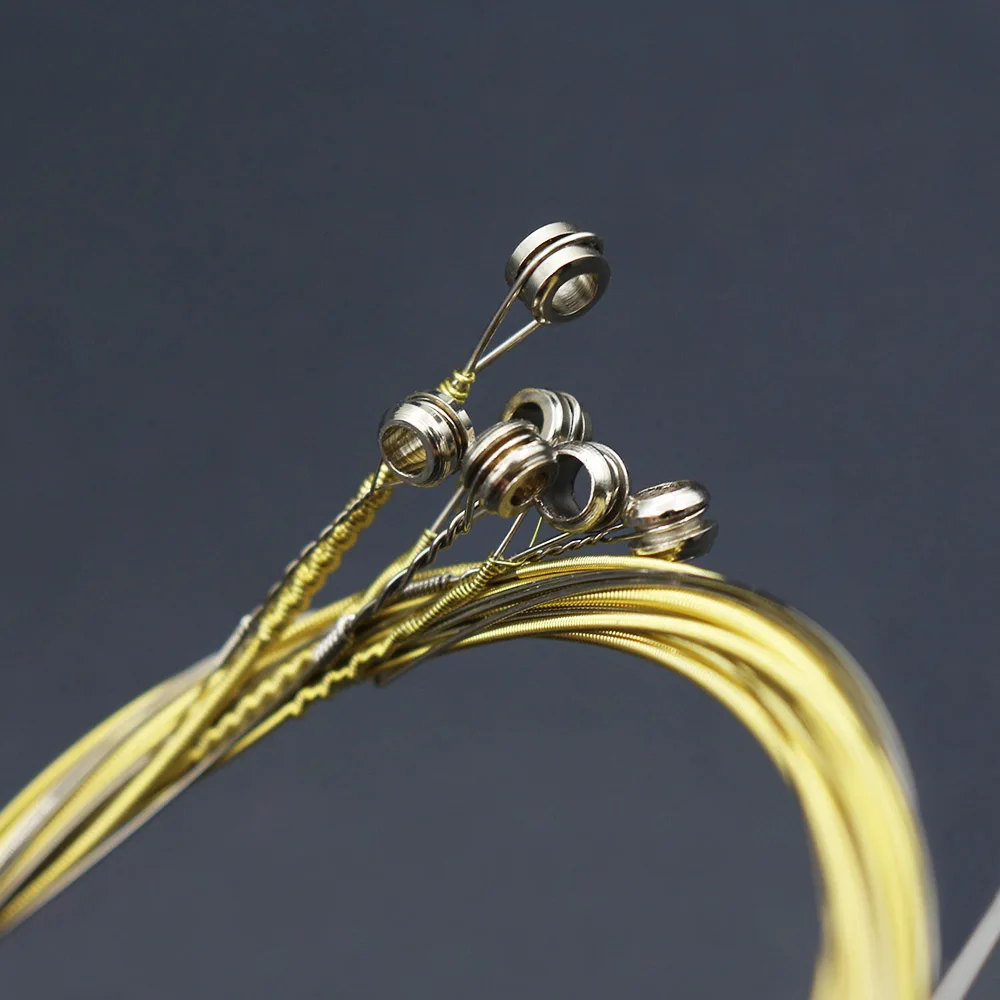 Acoustic Folk Guitar Strings Replacement Full Set (.009-.045) Steel  Copper Alloy Wound with End Ball Medium Tension