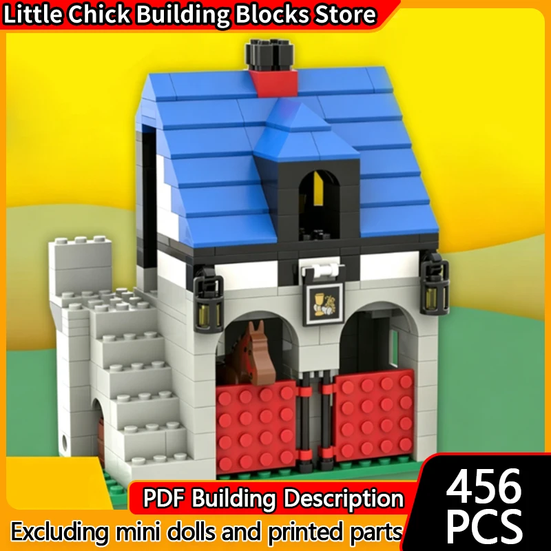 Medieval Castle Model MOC Building Bricks Small House Shop Modular Technology Children Holiday Gifts Assemble Toys Suit